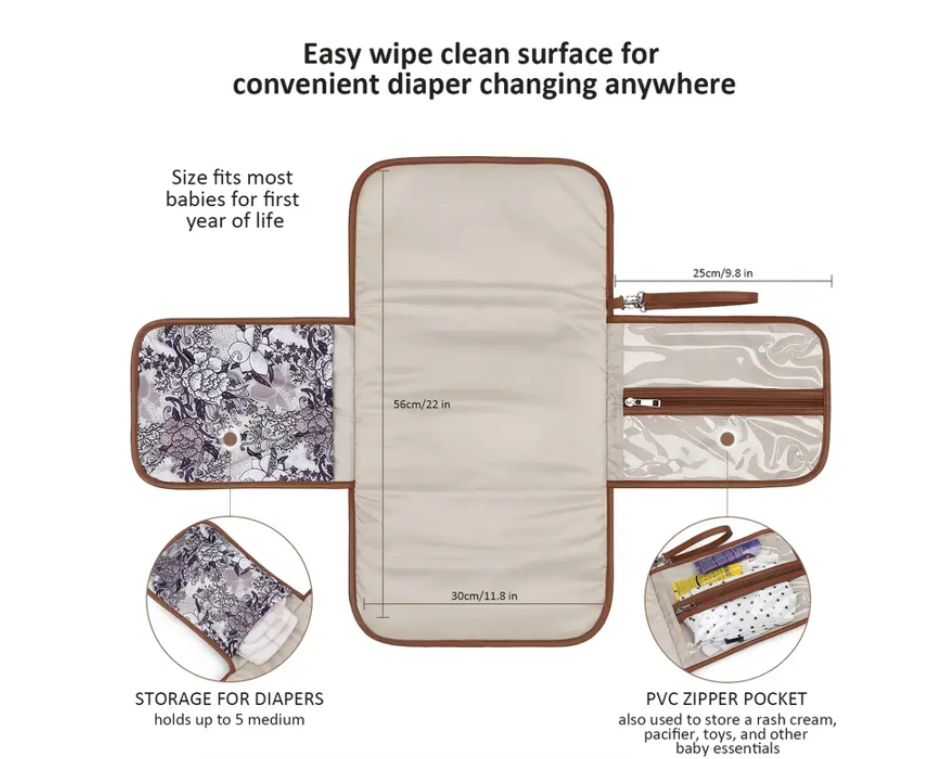 Portable Baby Nappy Changing Mat/Pouch - Blue