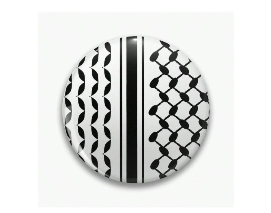 Palestinian Keffiyeh & Rhinestone Watermelon Brooch Set