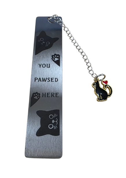 Cat Paw Bookmark With You Pawsed Here Design