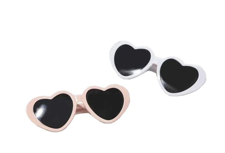 2 Heart Shaped Pet Sunglasses