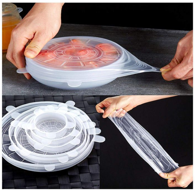 Silicone Stretch Covers 6 Pack Reusable Durable and Expandable Lids