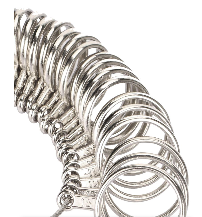 1-13 Stainless Iron Ring Sizer Finger Ring Sizing Measuring Tool
