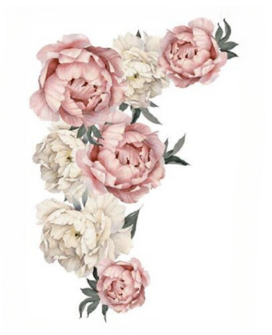 Peony Rose Flowers Wall Sticker Home Decor