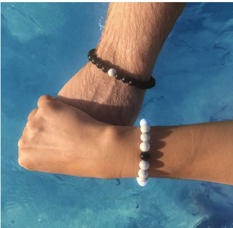 Natural Stone Couples Bracelet Set