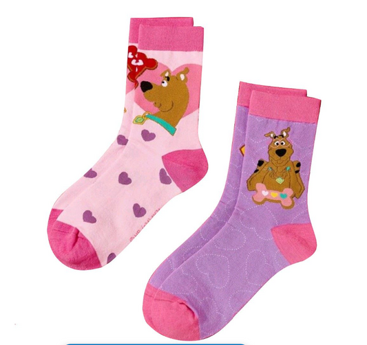 Scooby Doo Pink and Purple Socks 2 Pairs