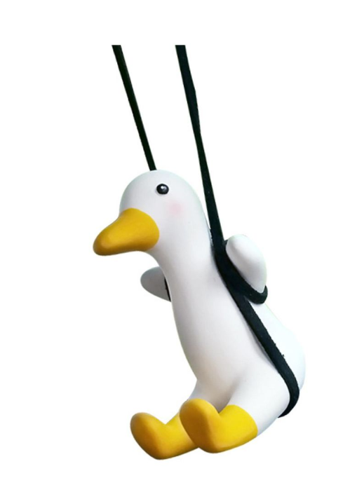 Swinging Duck Rear View Mirror Novelty Car Accessory - Hanging Ornament