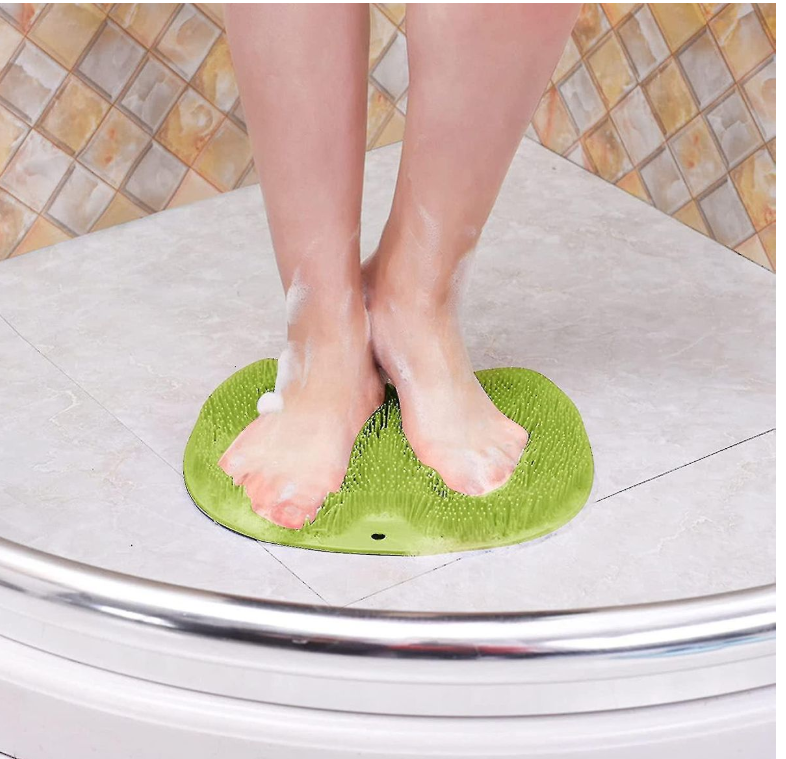 Shower Foot and Back Scrubber and Massaging Mat -Green