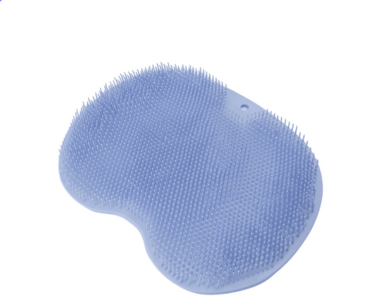 Silicone Shower Foot And Back Scrubber Mat - Blue