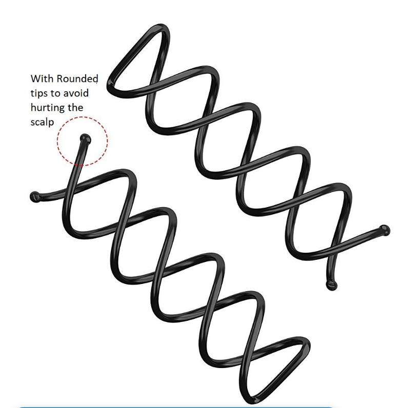 Spin Pins Non-Scratch Round Tips Twist Screw Hair Pins - 12 Pack