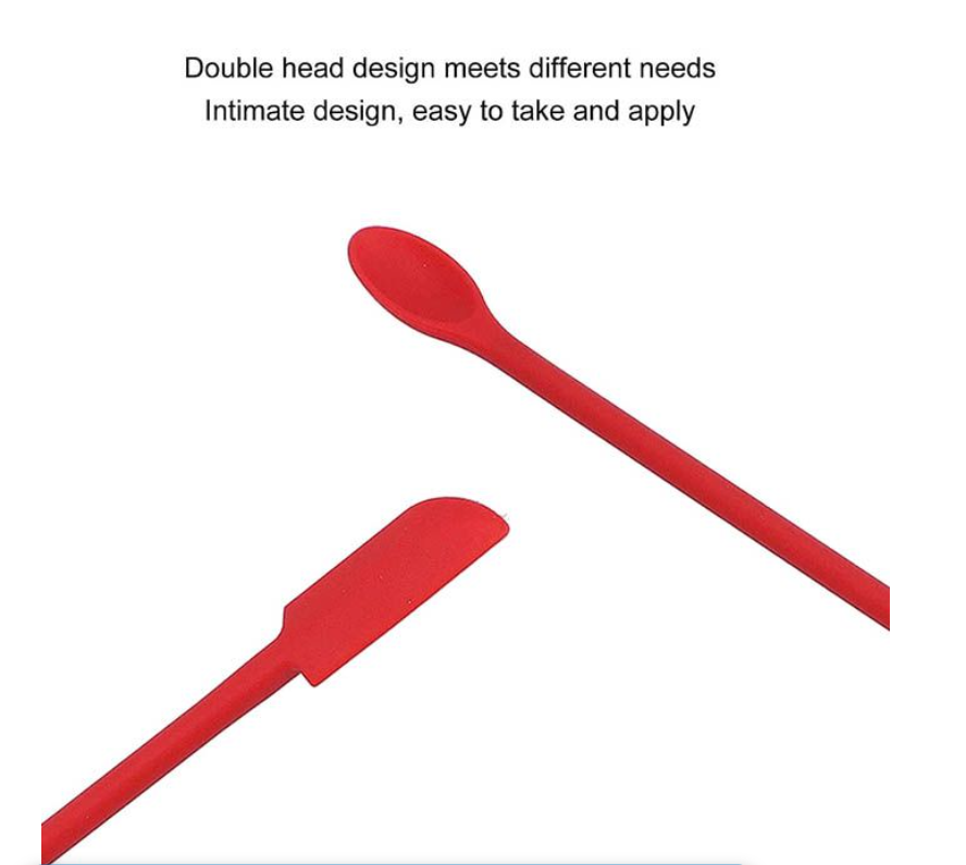 Silicone Spatular Narrow Bottle Jar Scraper Tool - Set - Red