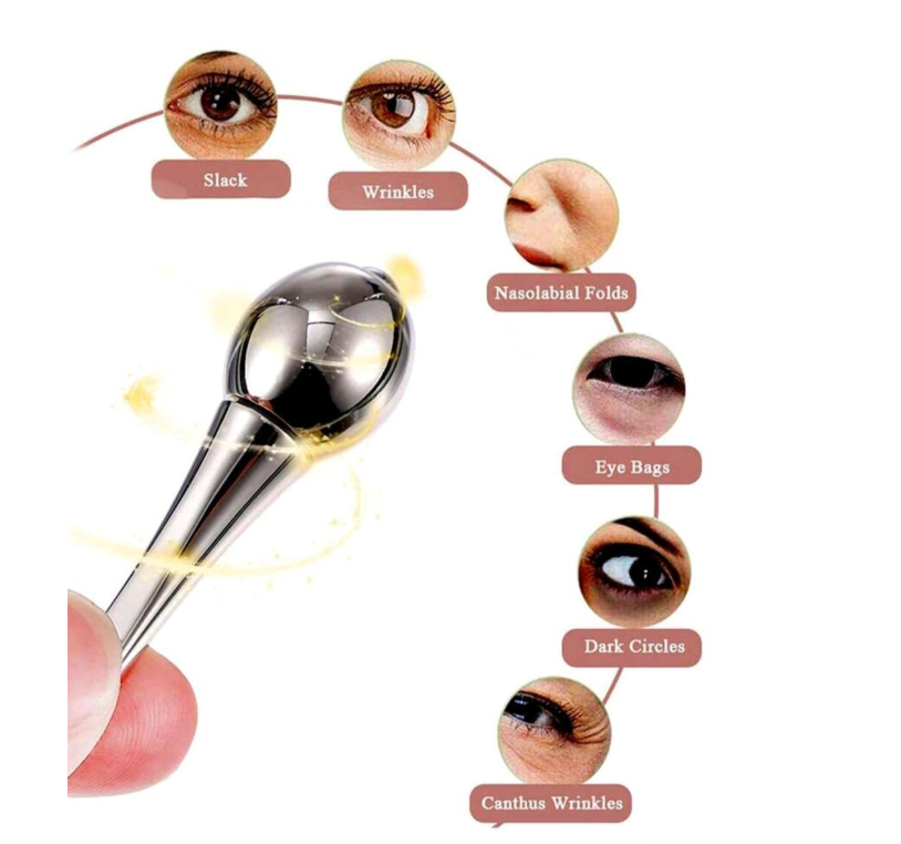 Stainless Steel Gua Sha & Facial Roller & Eye Massage Stick Set