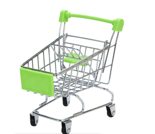Mini Supermarket Foldable Toy Shopping Trolley Cart