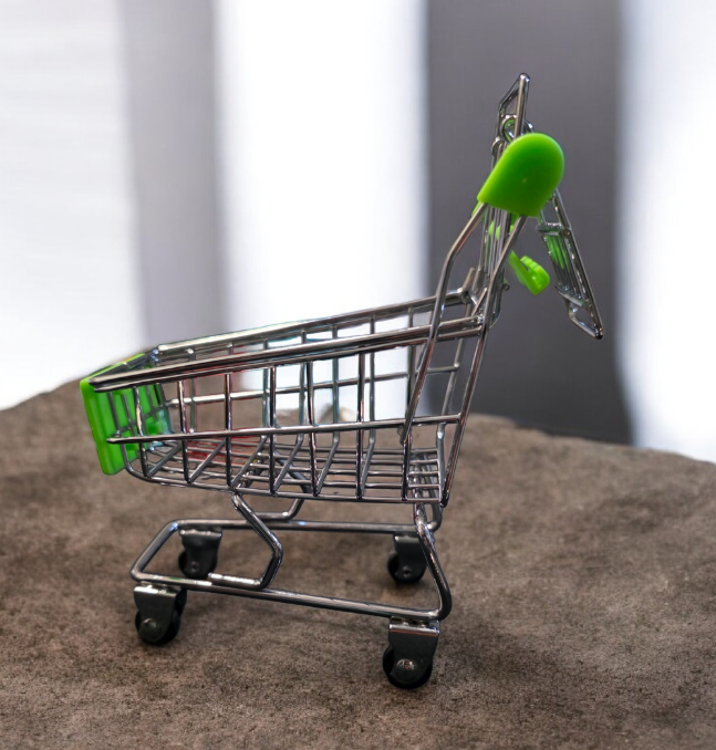 Mini Supermarket Foldable Toy Shopping Trolley Cart