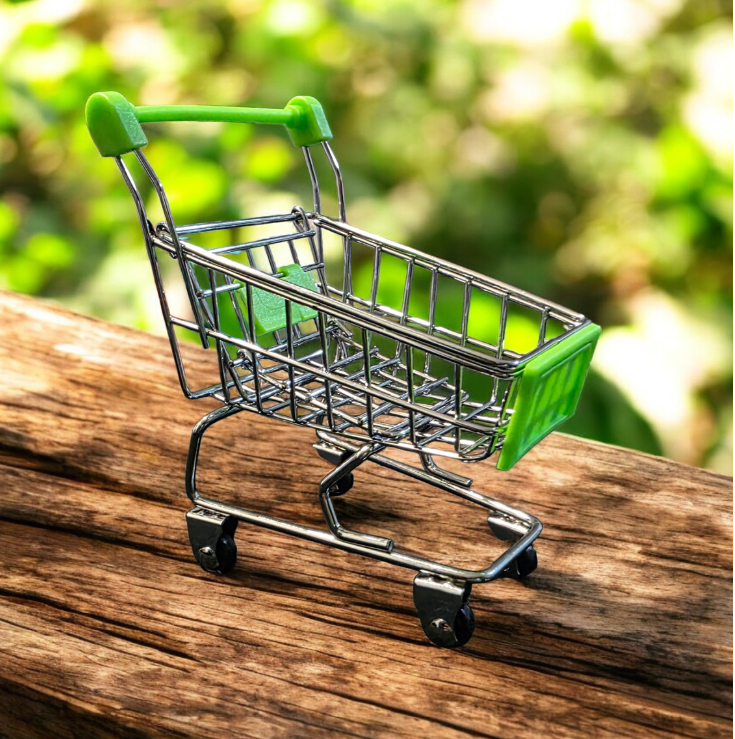 Mini Supermarket Foldable Toy Shopping Trolley Cart