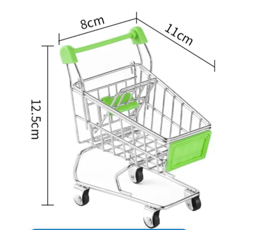 Mini Supermarket Foldable Toy Shopping Trolley Cart