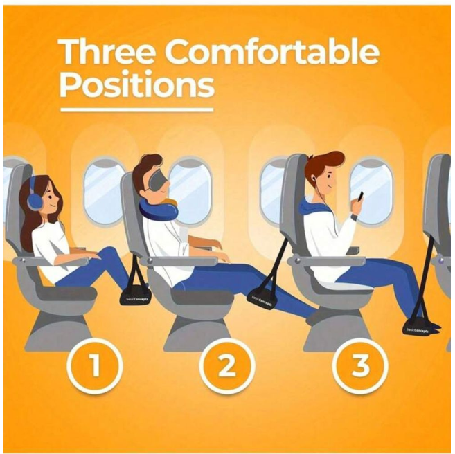 Travel Foot Rest with carry pouch -for airplane or bus