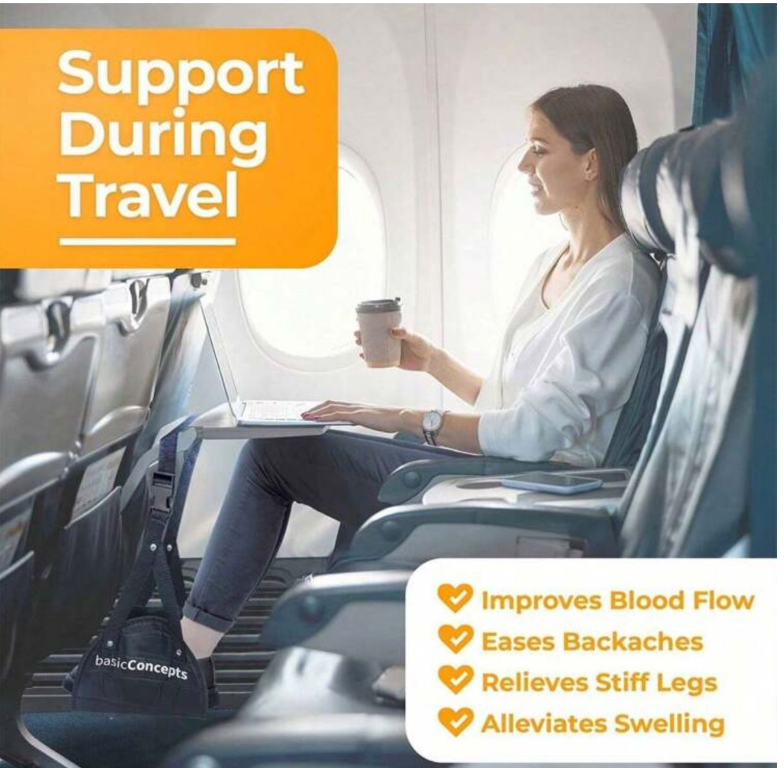 Travel Foot Rest with carry pouch -for airplane or bus