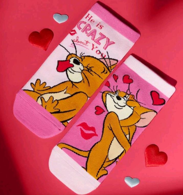 Tom and Jerry Women's Love Pink Socks - 2-Pairs