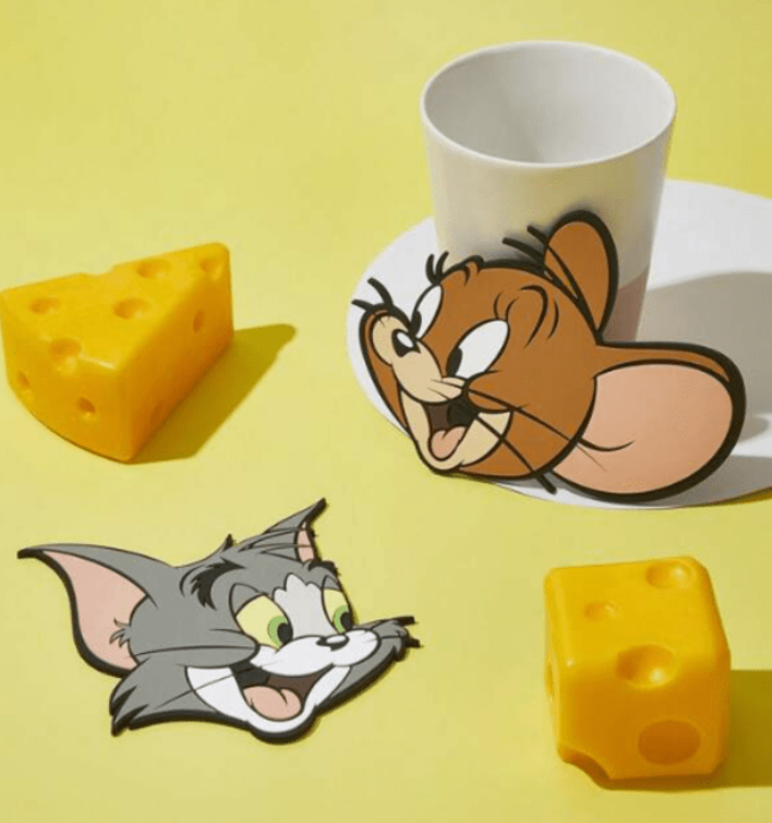 TOM & JERRY Cute Cat & Mouse Print Coaster, Heat Resistant Cup Mat - 2 Piece
