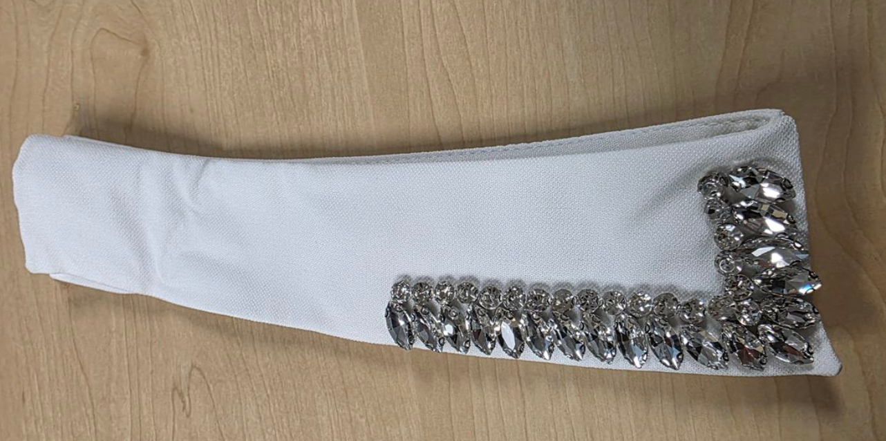 Vintage Rhinestone Detachable Collar - White