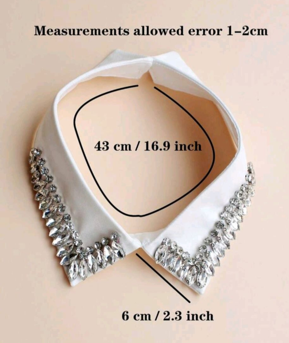 Vintage Rhinestone Detachable Collar - White