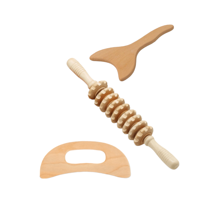Madero Therapy - Wooden Body Gua Sha & Massage Roller & Fascia/Lymph Stick