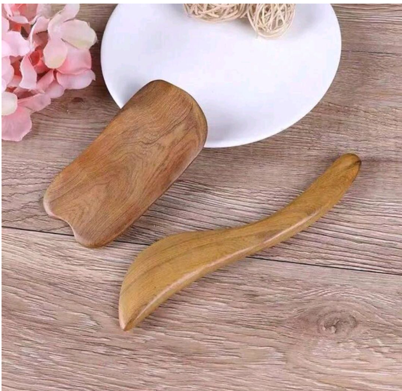 2 Piece Wooden Body Gua Sha & Sculpting Tool