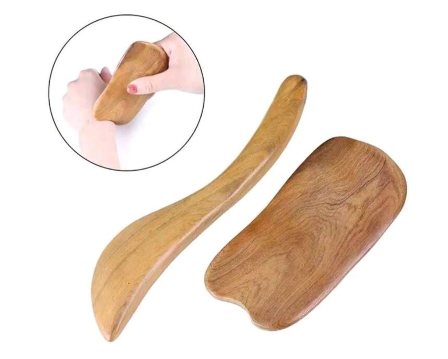2 Piece Wooden Body Gua Sha & Sculpting Tool